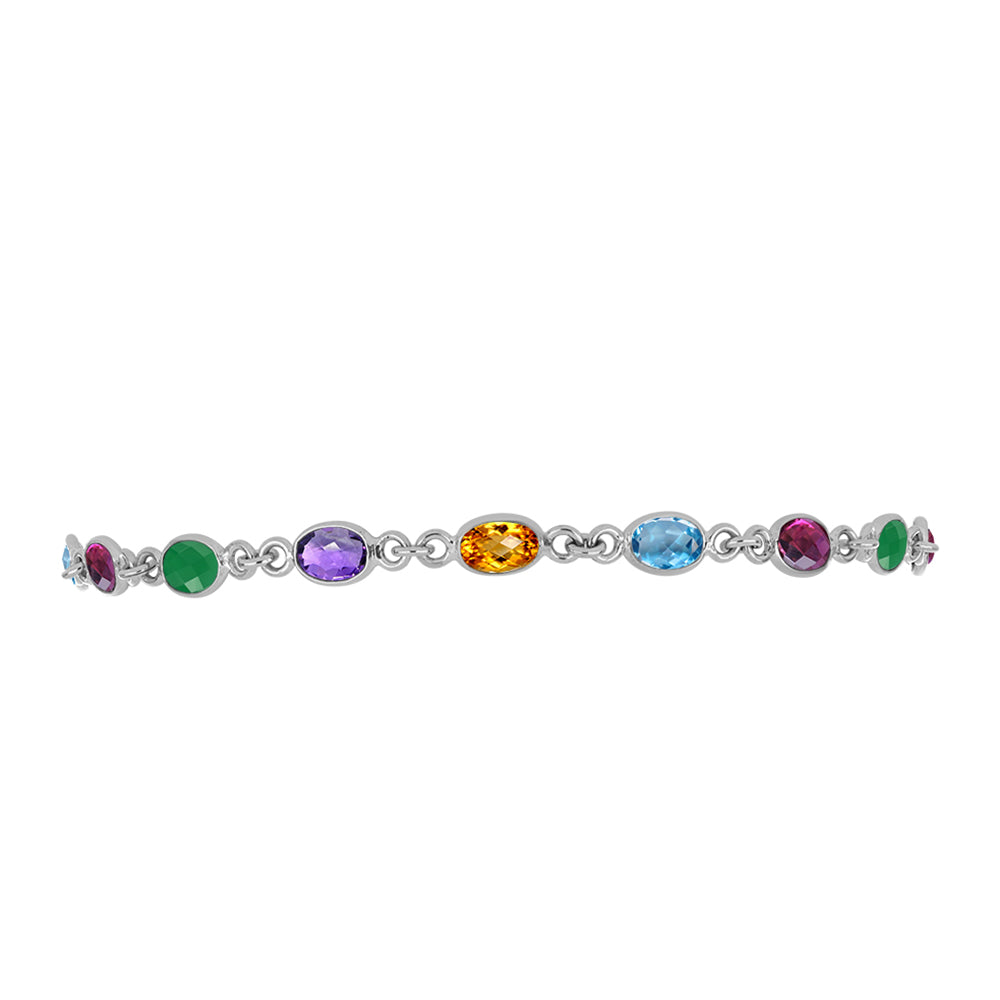 Pulsera de Plata con Amatista de Marruecos y Ágata Verde 2 