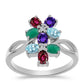 Anillo de Plata con Amatista de Marruecos y Ágata Verde