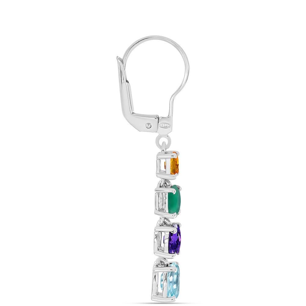 Pendientes de Plata con Amatista de Marruecos y Ágata Verde