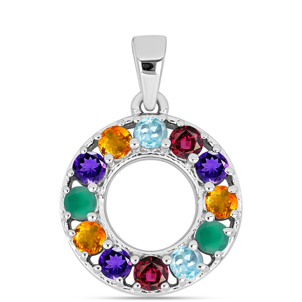 Colgante de Plata con Amatista de Marruecos y Ágata Verde