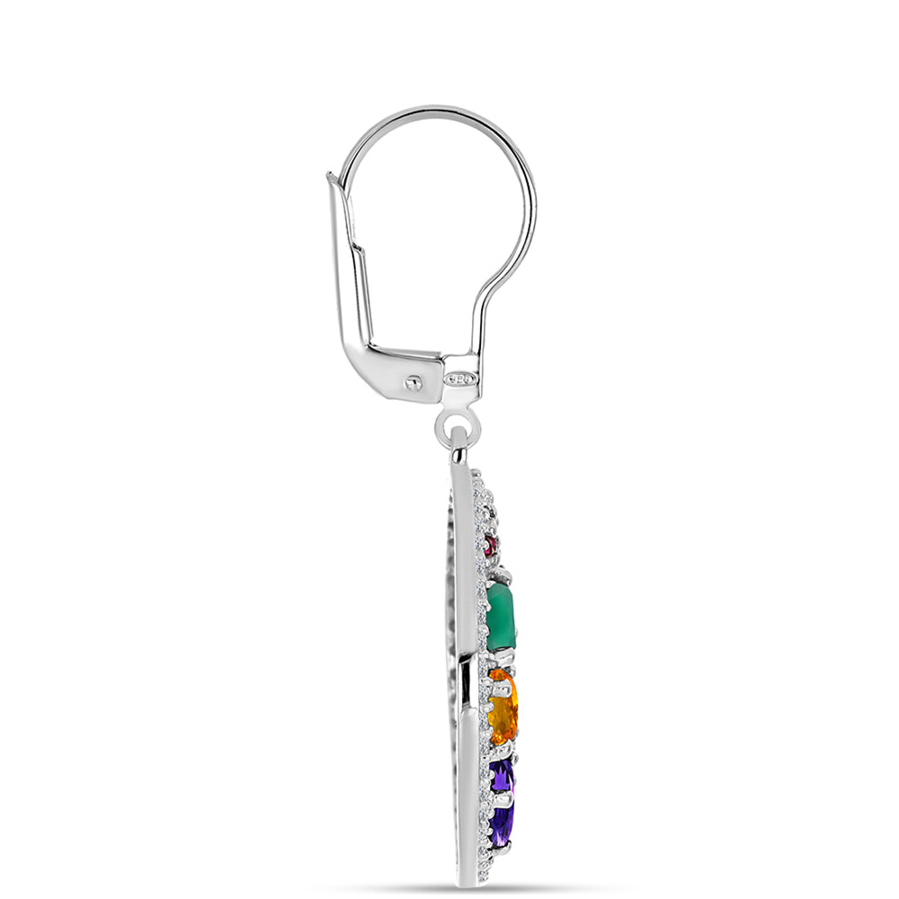 Pendientes de Plata con Amatista de Marruecos y Ágata Verde