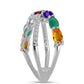 Anillo de Plata con Amatista de Marruecos y Ágata Verde