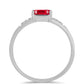 Anillo de Plata con Ágata Roja y Topacio Blanco