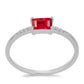 Anillo de Plata con Ágata Roja y Topacio Blanco