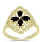 Anillo de Plata Bañada en Oro con Espinela Negra