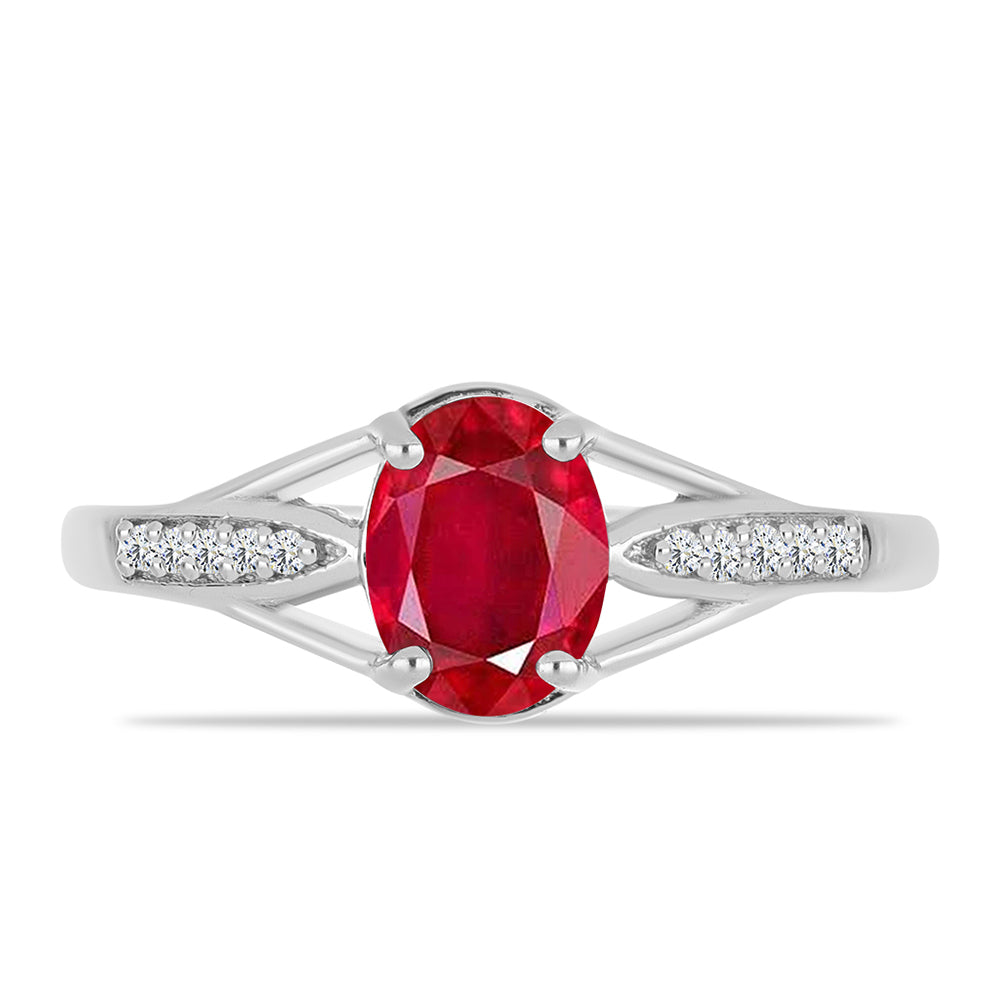 Anillo de Plata con Ágata Roja y Topacio Blanco