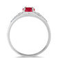 Anillo de Plata con Ágata Roja y Topacio Blanco