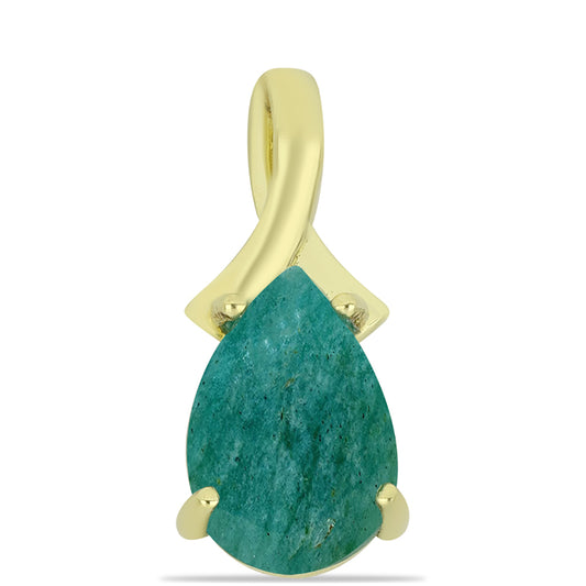 Colgante de Plata Bañada en Oro con Amazonita