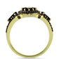 Anillo de Plata Bañada en Oro con Espinela Negra