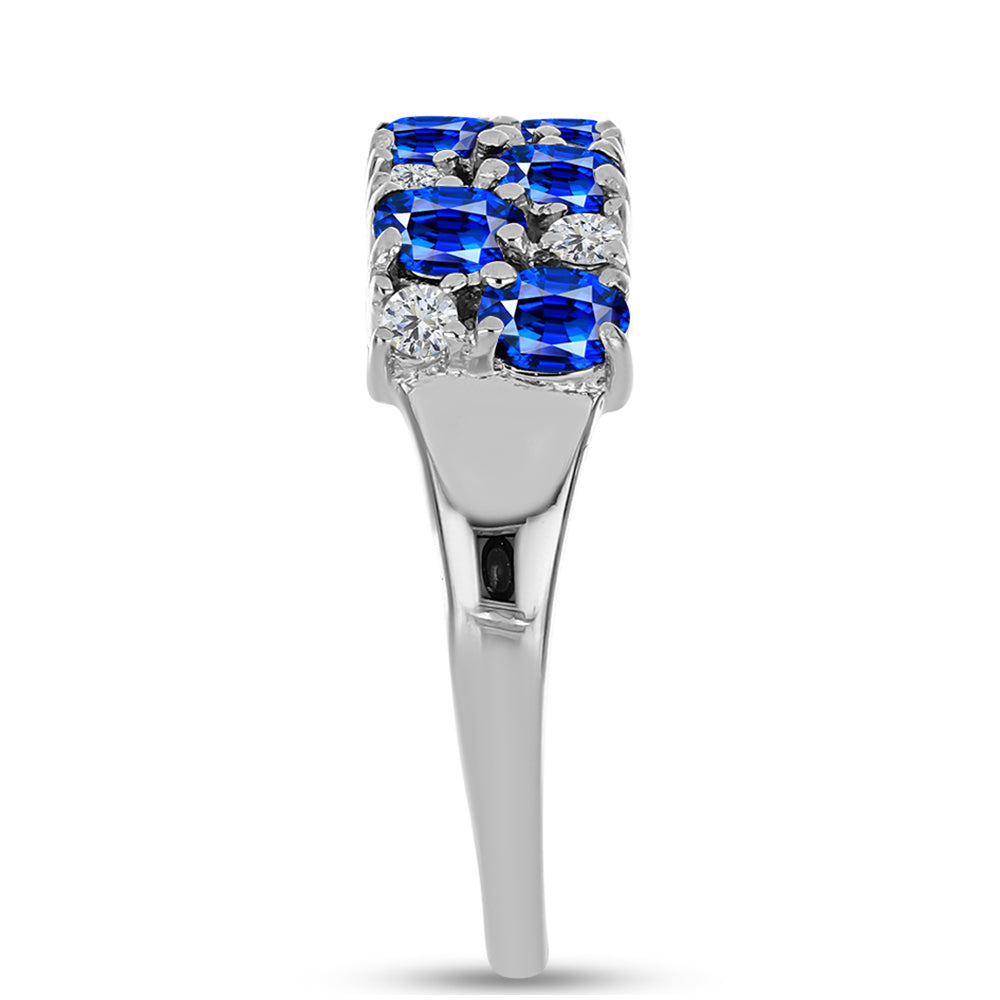 Anillo de Plata con Zafiro Azul Australiano y Topacio Blanco