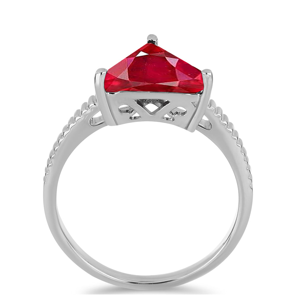 Anillo de Plata con Ágata Roja y Topacio Blanco