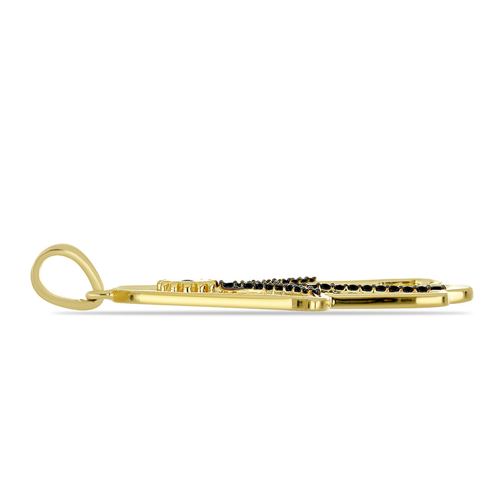 Colgante de Plata Bañada en Oro con Espinela Negra