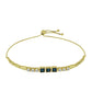 Pulsera de Plata Bañada en Oro con Diamante Azul y Topacio Blanco