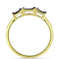 Anillo de Plata Bañada en Oro con Diamante Azul