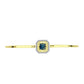 Brazalete de Plata Bañada en Oro con Diamante Azul y Topacio Blanco