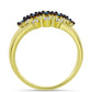 Anillo de Plata Bañada en Oro con Diamante Azul y Topacio Blanco