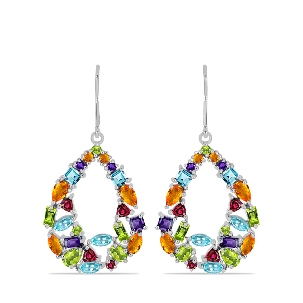 Pendientes de Plata con Amatista de Marruecos y Peridoto de Changbai