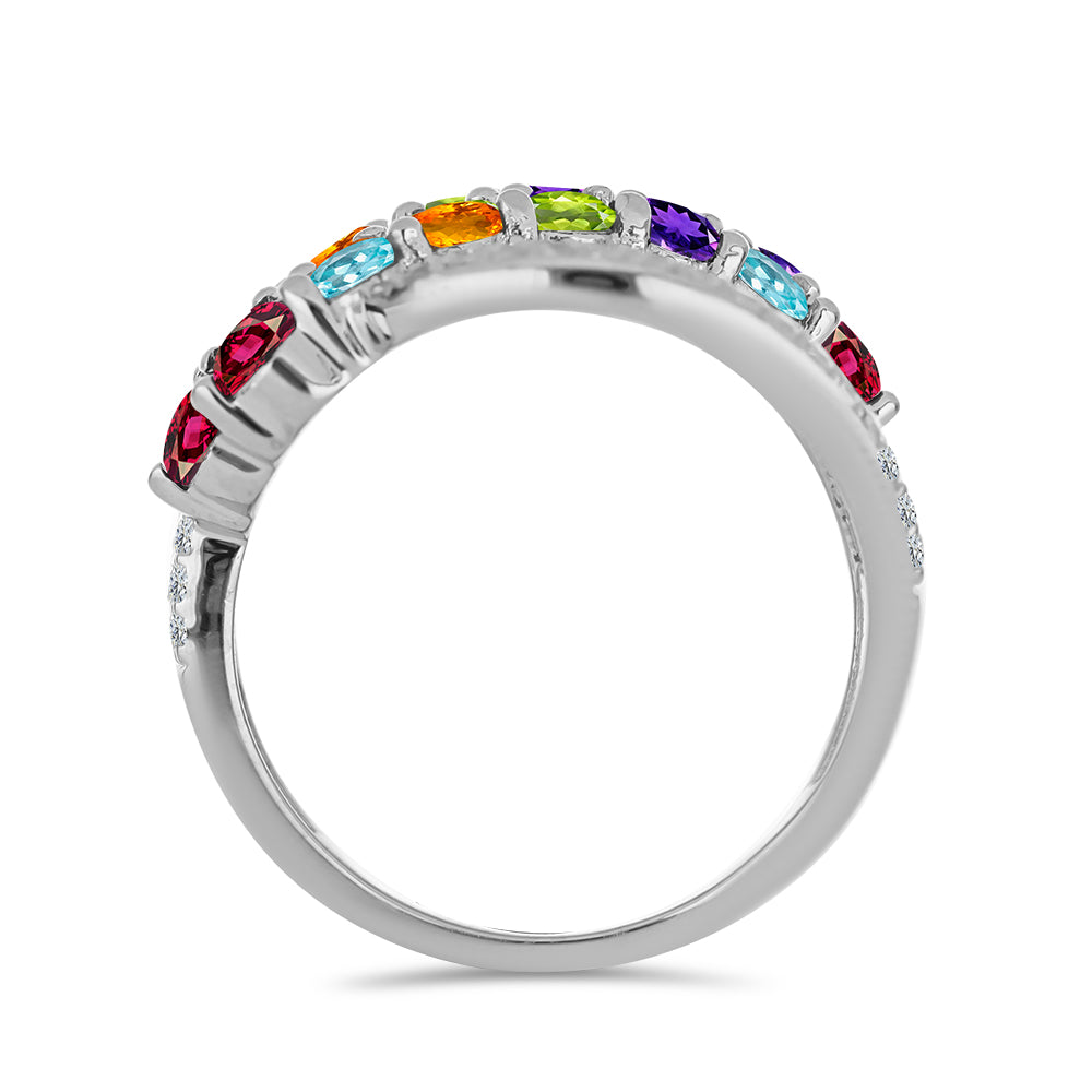 Anillo de Plata con Amatista de Marruecos y Peridoto de Changbai 2 