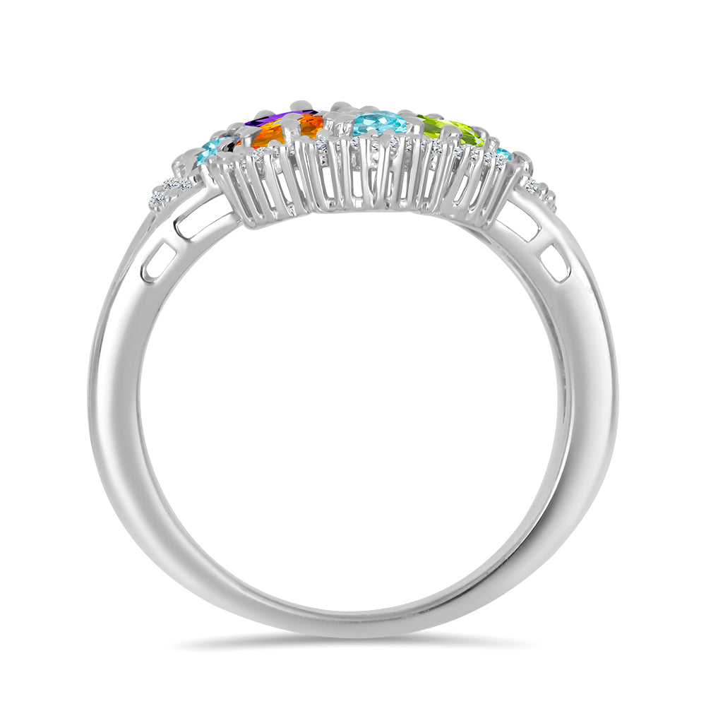 Anillo de Plata con Amatista de Marruecos y Peridoto de Changbai 2 