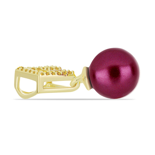 Colgante de Plata Bañada en Oro con Perla Púrpura de Agua dulce y Citrino de los Montes Urales