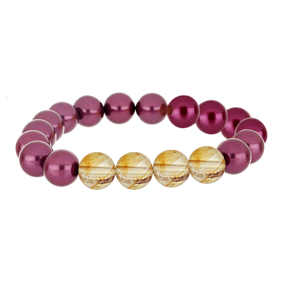 Pulsera Pepita con Perla Púrpura de Agua dulce y Citrino de los Montes Urales 1 