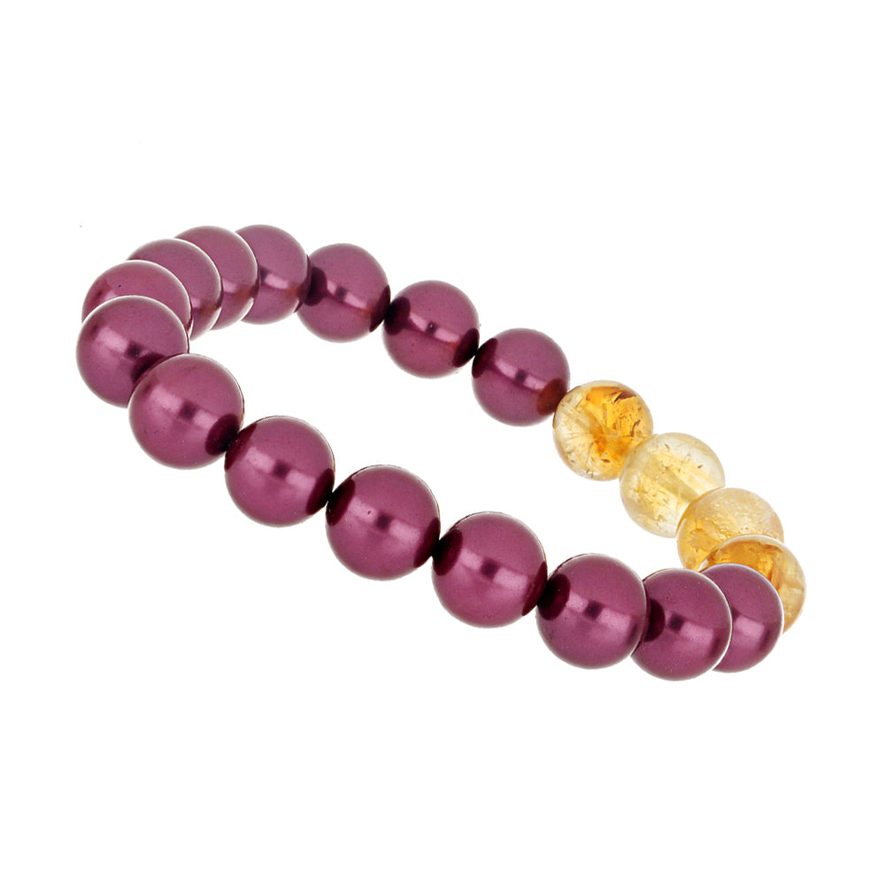 Pulsera Pepita con Perla Púrpura de Agua dulce y Citrino de los Montes Urales 2 