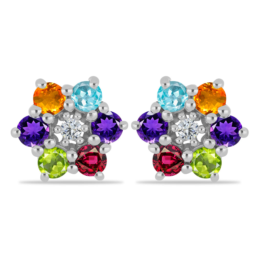 Pendientes de Plata con Amatista de Marruecos y Peridoto de Changbai 1 