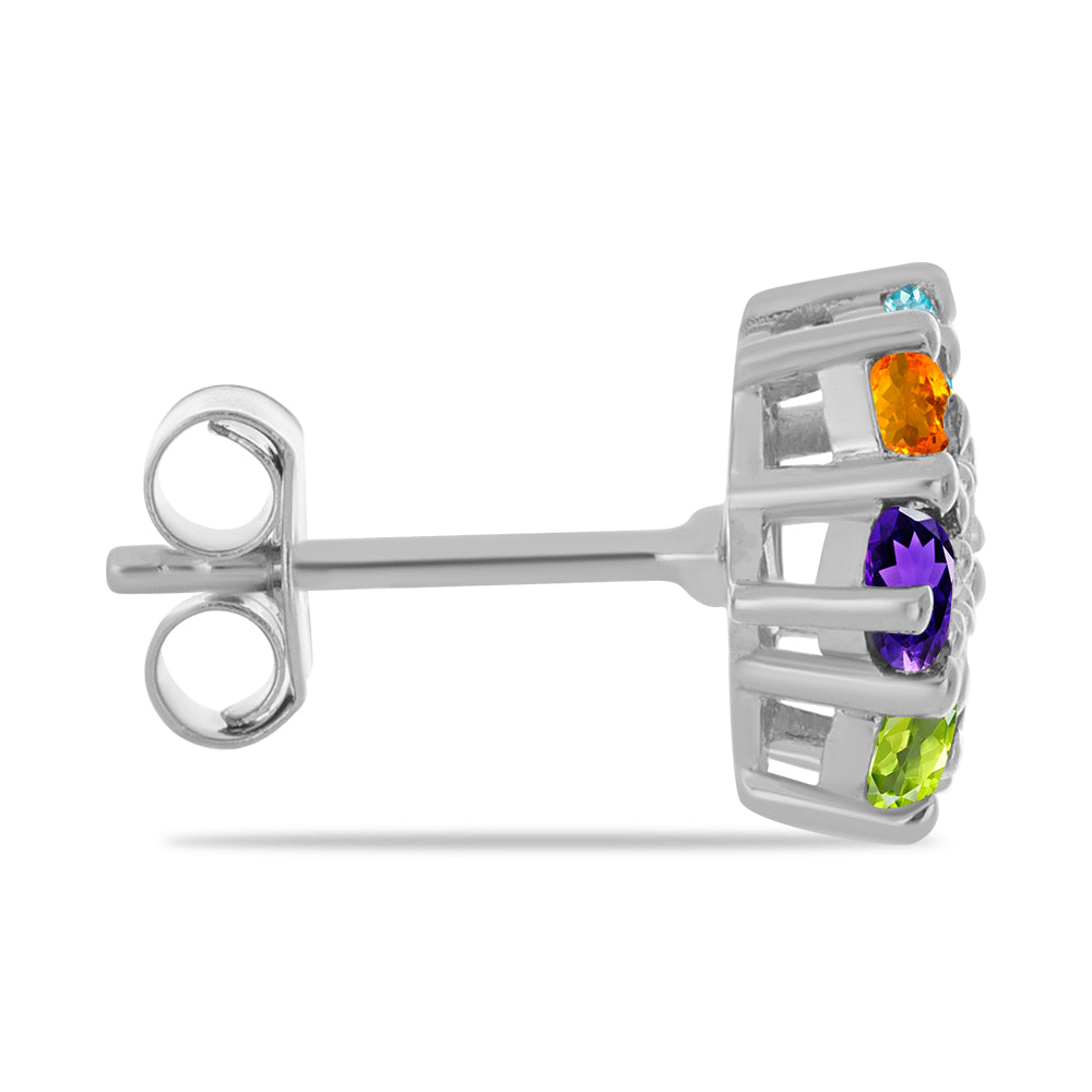 Pendientes de Plata con Amatista de Marruecos y Peridoto de Changbai