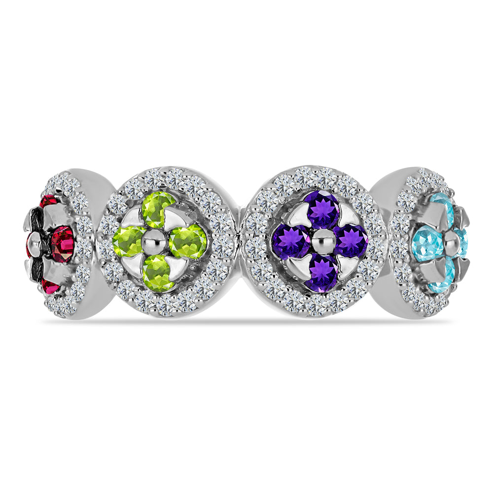 Anillo de Plata con Amatista de Marruecos y Peridoto de Changbai 1 