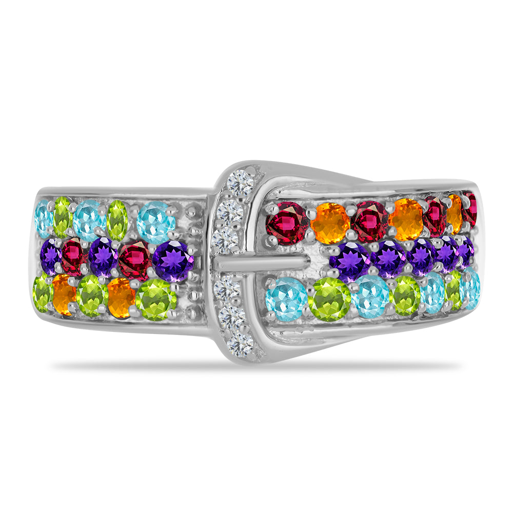 Anillo de Plata con Amatista de Marruecos y Peridoto de Changbai 1 