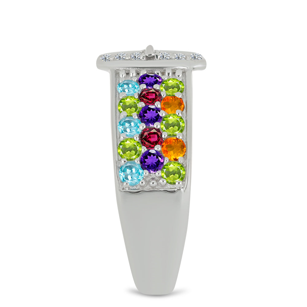 Anillo de Plata con Amatista de Marruecos y Peridoto de Changbai 4 