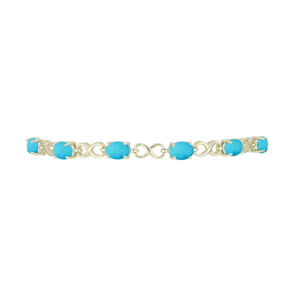 Pulsera de Plata Bañada en Oro con Turquesa Bella Durmiente