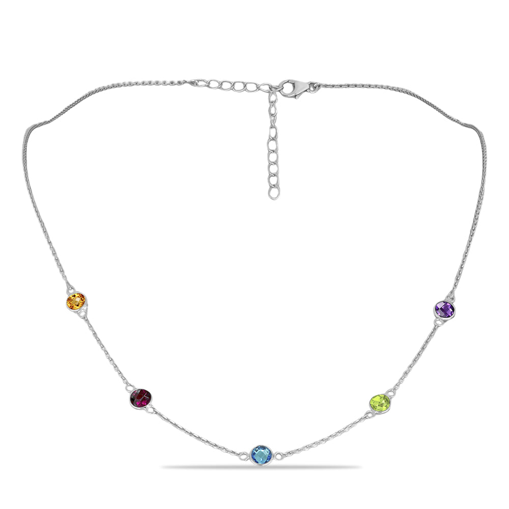 Collar de Plata con Amatista de Marruecos y Peridoto de Changbai 1 