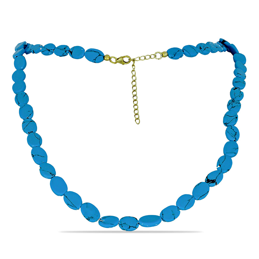 Collar de Plata Bañada en Oro con Turquesa Bella Durmiente