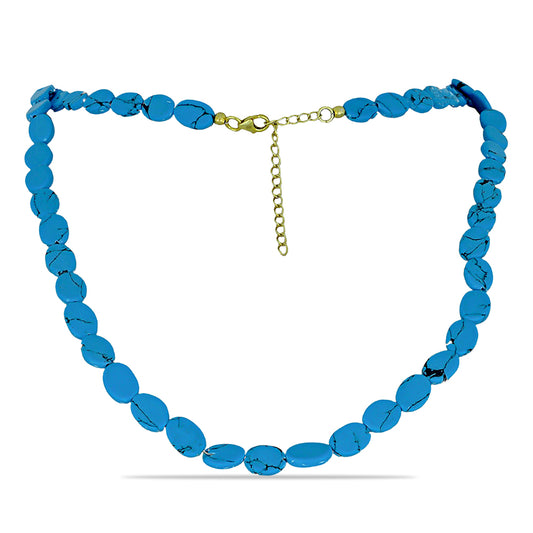 Collar de Plata Bañada en Oro con Turquesa Bella Durmiente