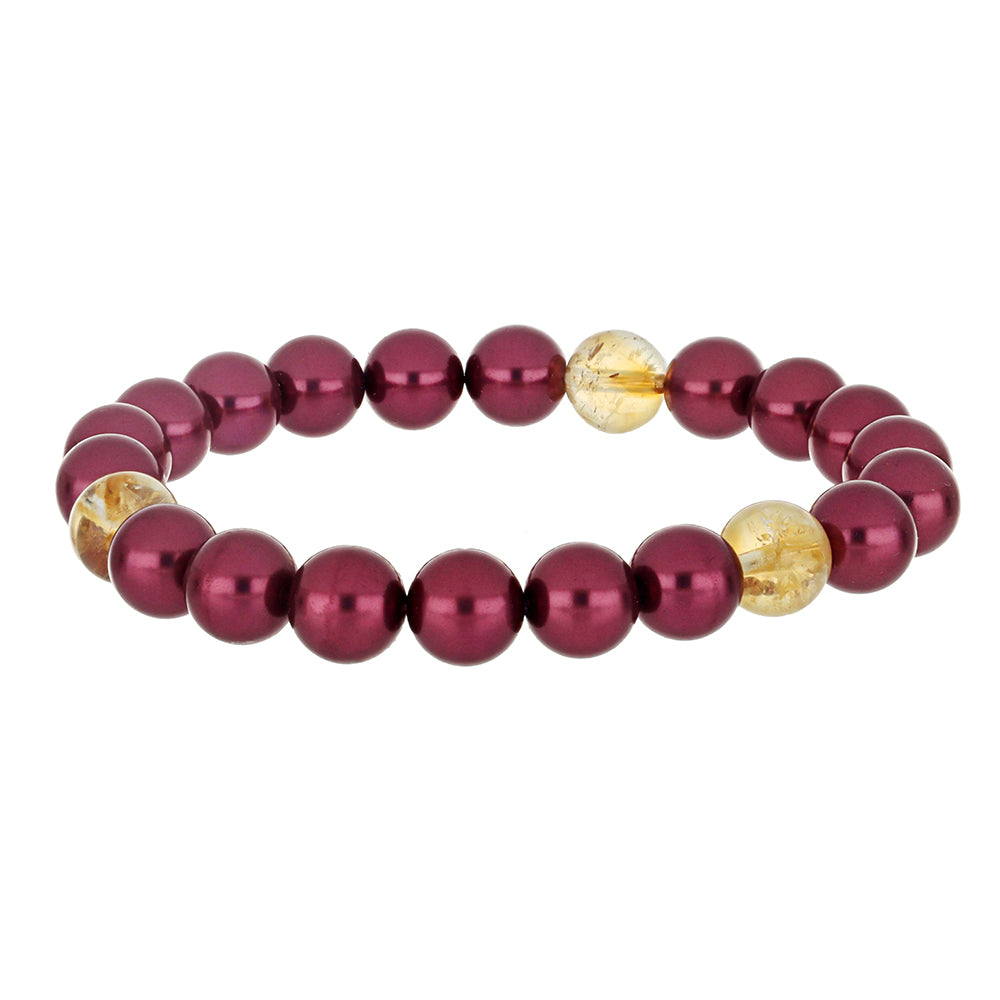 Pulsera Pepita con Perla Púrpura de Agua dulce y Citrino de los Montes Urales