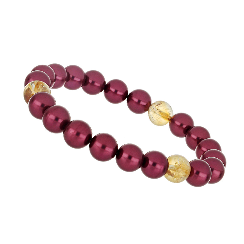 Pulsera Pepita con Perla Púrpura de Agua dulce y Citrino de los Montes Urales 2 