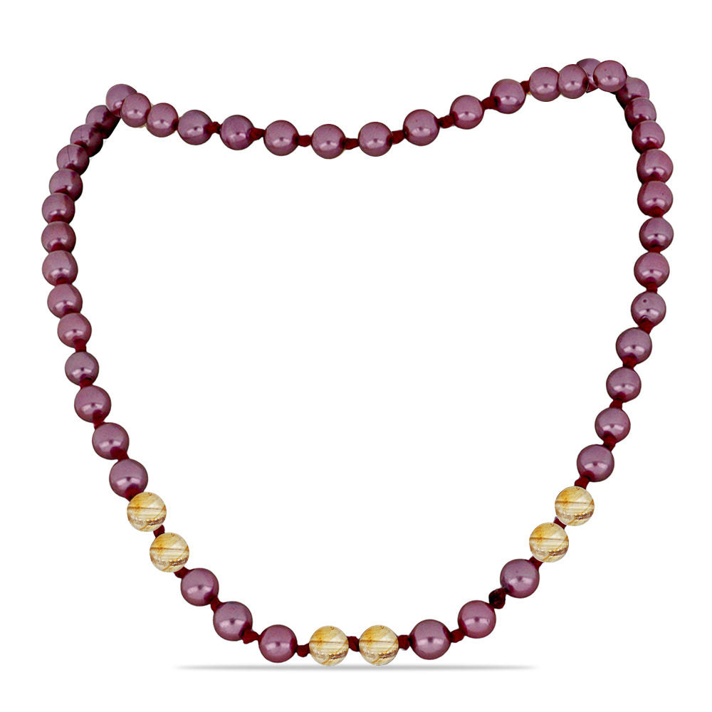 Collar Pepita con Perla Púrpura de Agua dulce y Citrino de los Montes Urales 1 