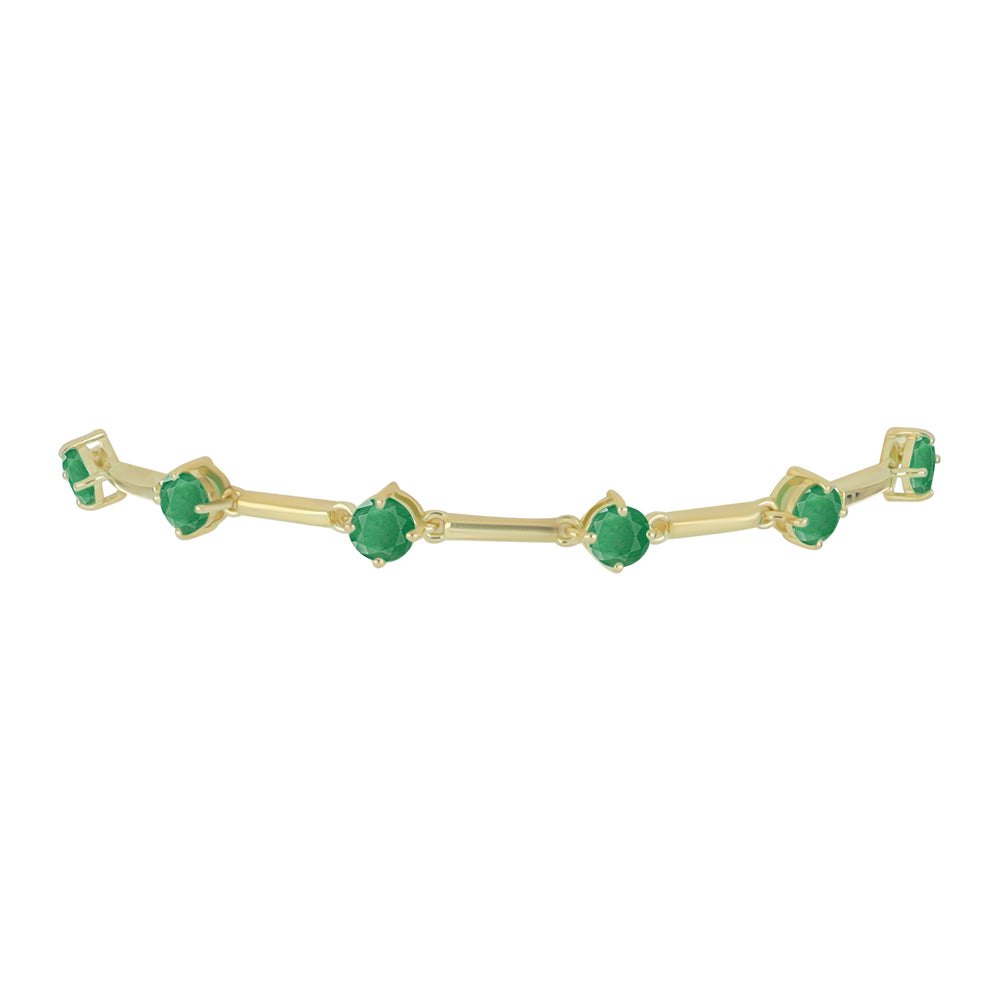 Pulsera de Plata Bañada en Oro con Esmeralda de Brasil 2 