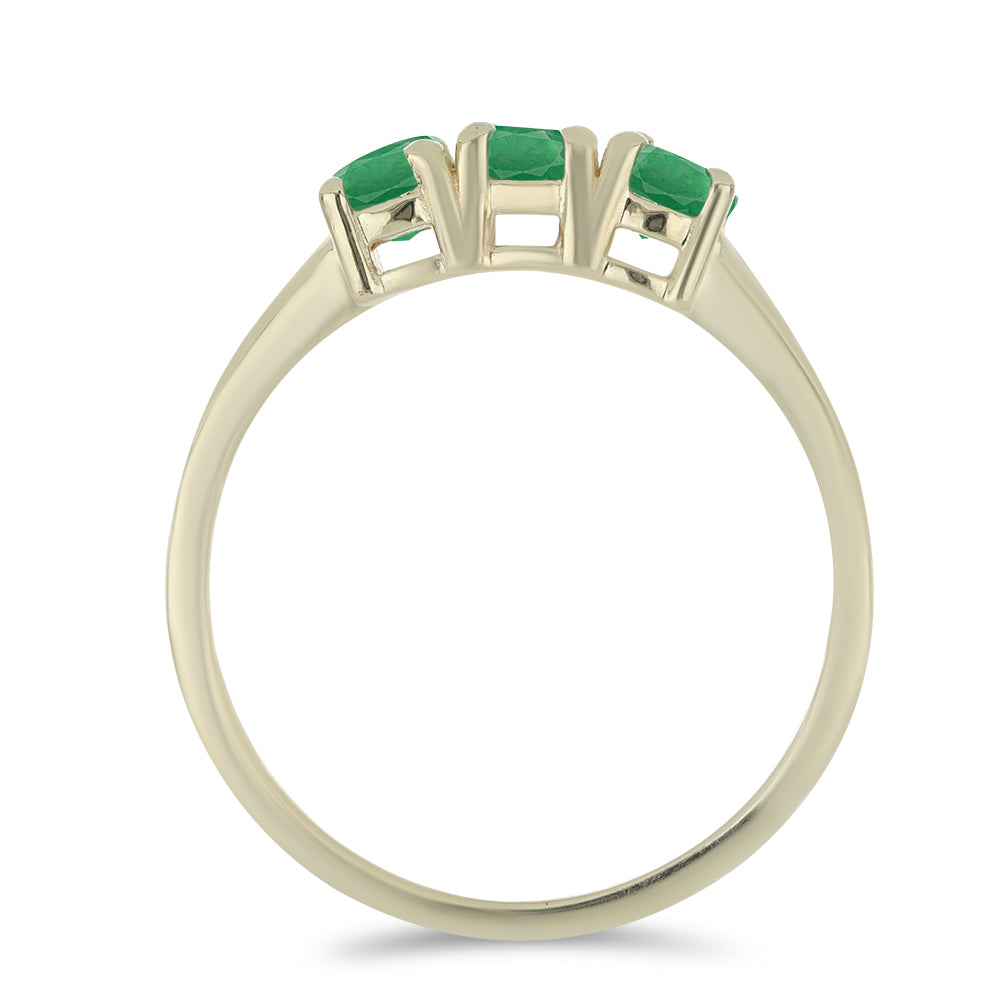 Anillo de Plata Bañada en Oro con Esmeralda de Brasil 2 