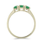 Anillo de Plata Bañada en Oro con Esmeralda de Brasil