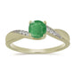 Anillo de Plata Bañada en Oro con Esmeralda de Brasil y Topacio Blanco