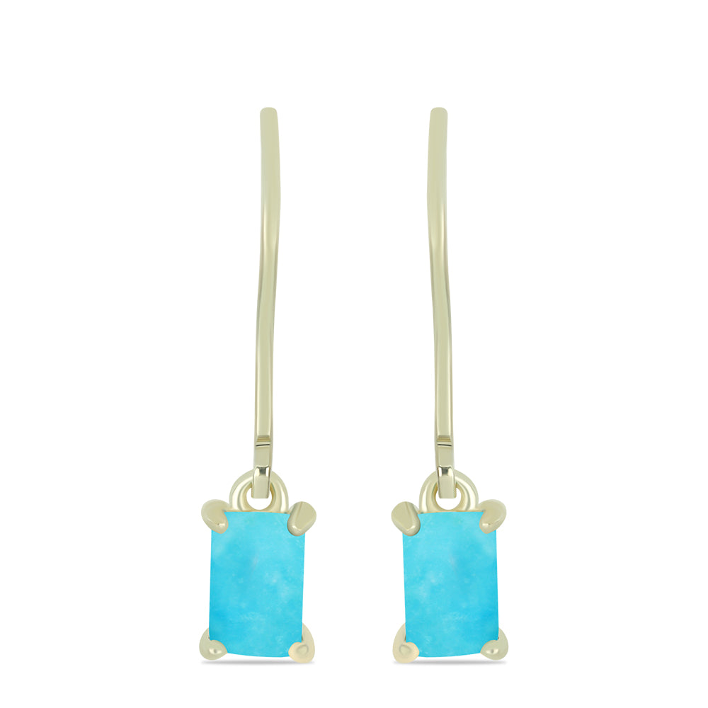 Pendientes de Plata Bañada en Oro con Turquesa Bella Durmiente 1 