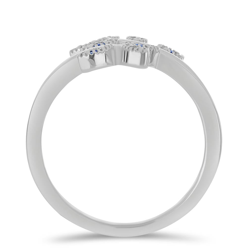 Anillo de Plata con Moisanita azul real certificado y cultivado en laboratorio 2 