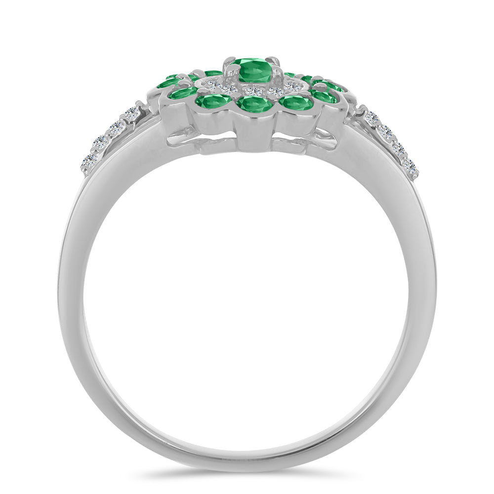 Anillo de Plata con Alejandrita natural y Topacio Blanco 2 