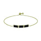 Pulsera de Plata Bañada en Oro con Espinela Negra