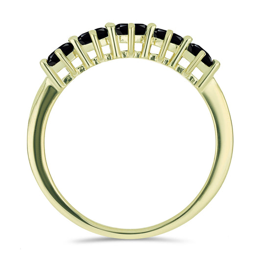 Anillo de Plata Bañada en Oro con Espinela Negra