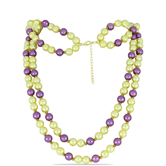 Collar de Plata Bañada en Oro con Perla Melocotón de Agua Dulce y Hematita de Cerro Bolívar