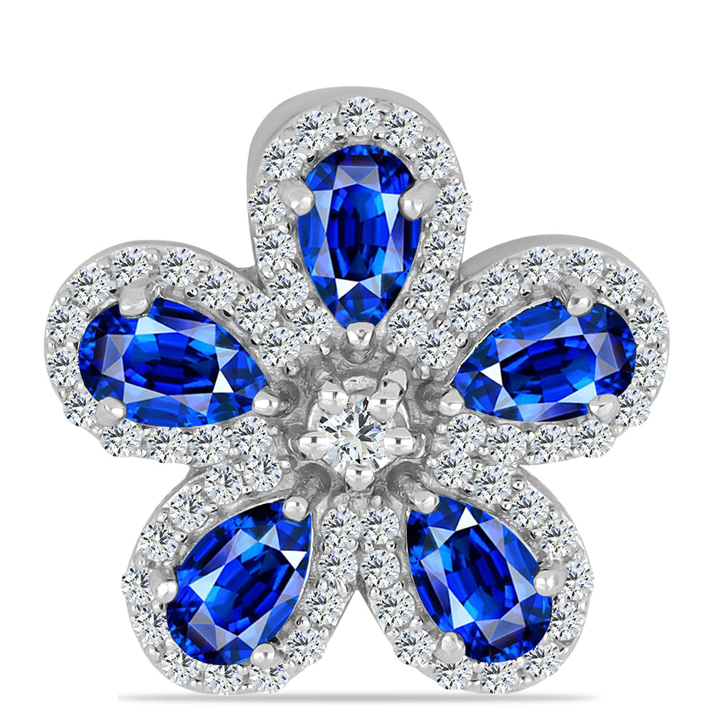 Colgante de Plata con Zafiro Azul Australiano y Topacio Blanco 1 