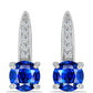 Pendientes de Plata con Zafiro Azul Australiano y Topacio Blanco